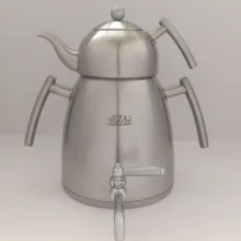 ست کتری و قوری نزاز مدل هرمی تمام استیل