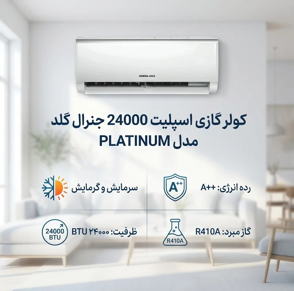 کولر گازی اسپلیت 24000 جنرال گلد مدل PLATINUM