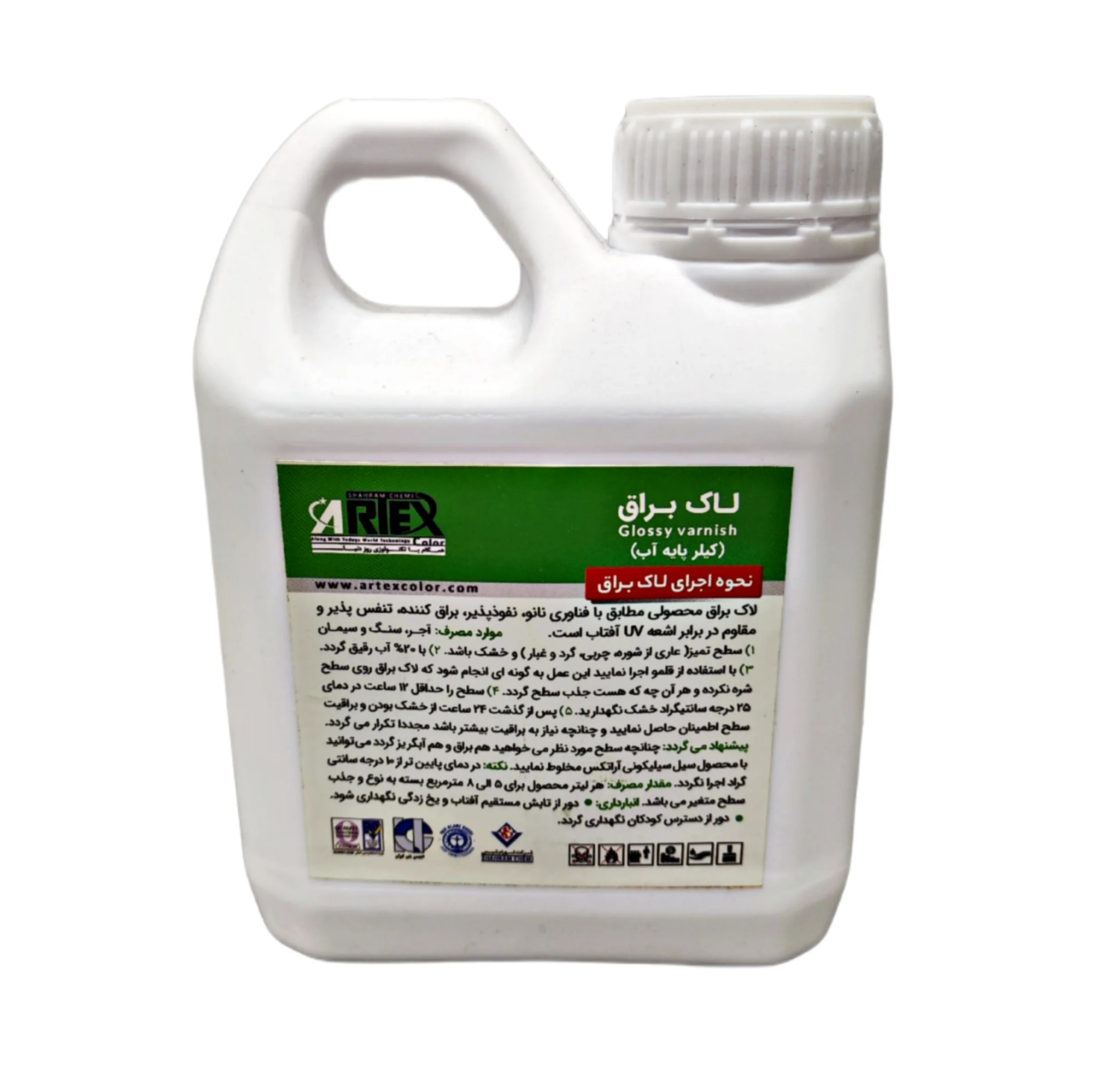 لاک اکریلیک براق آرتکس مدل rc72 حجم یک لیتر