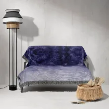 شال مبل و تخت خانه مسعود مدل مخمل ریشه دار کد 001 سایز 170x140 سانتی‌ متر