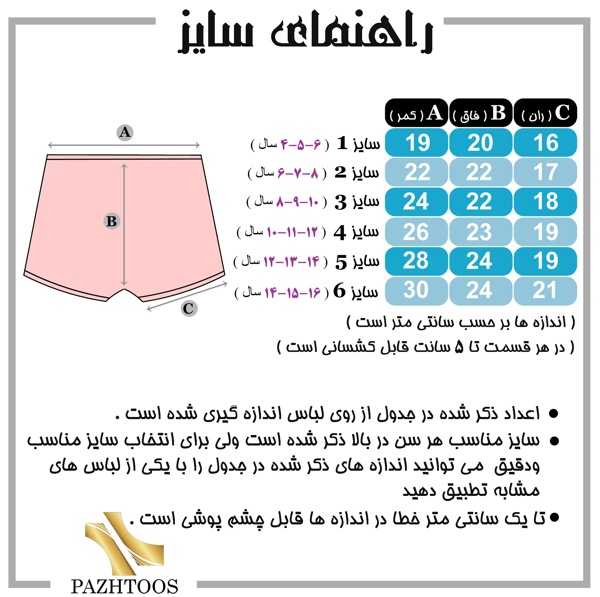 شورت دخترانه آداک مدل عروسکی بسته 5 عددی