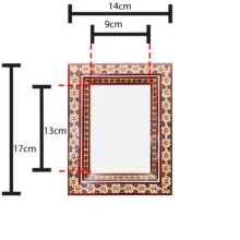 قاب عکس خاتم کاری چوبی صنایع دستی فاخر مدل سنتی طرح تک گل کد 17p14in139