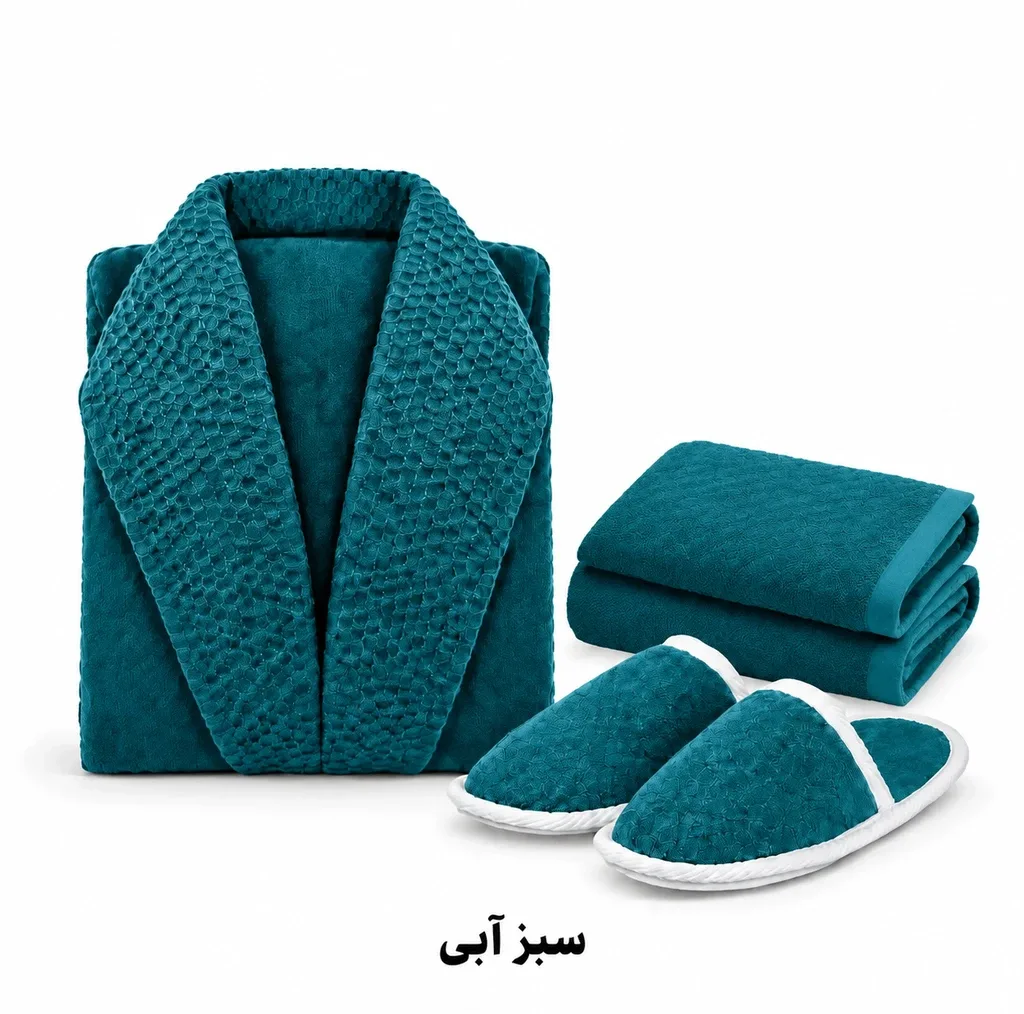 سرویس حوله پالتویی 3 تکه الماس مدل Anima سایز 125 مناسب قد 160 تا 185 سانتی متر