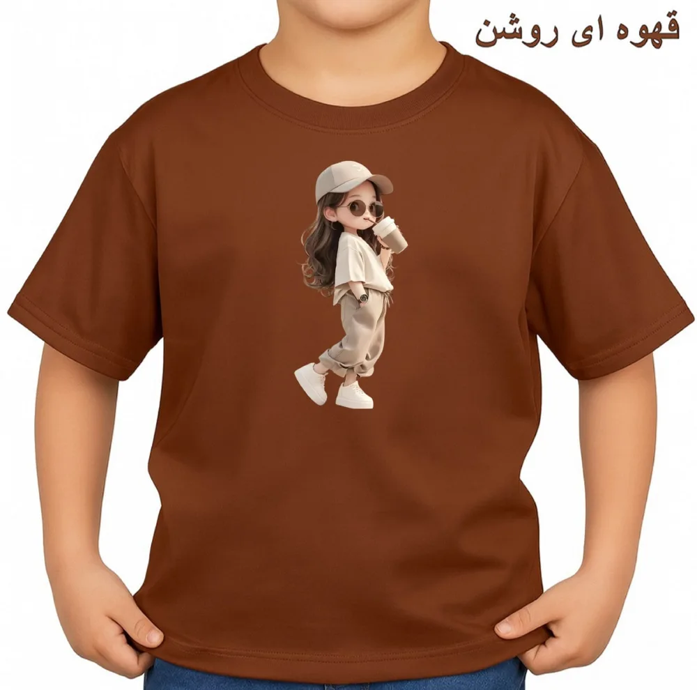 تی‌شرت آستین کوتاه بچگانه مدل دخترک اسپرت کد v3