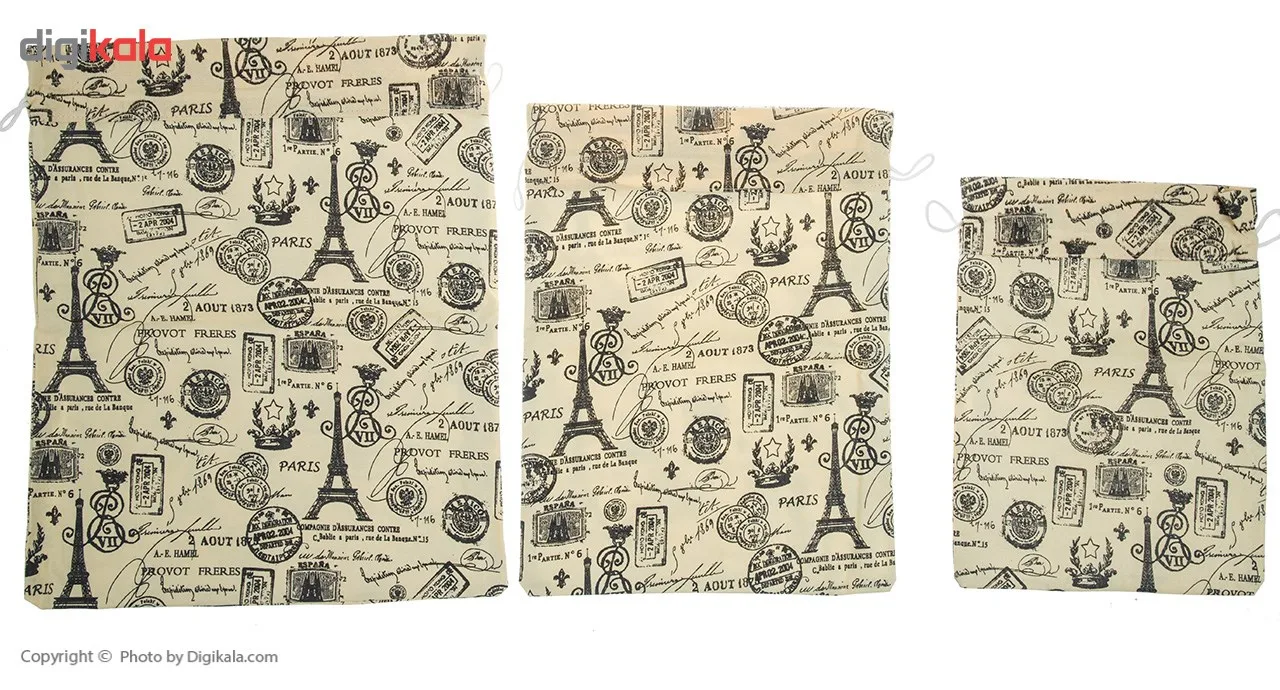 کیسه سبزیجات رزین تاژ مدل Eiffel بسته 3 عددی کد 3317001836536