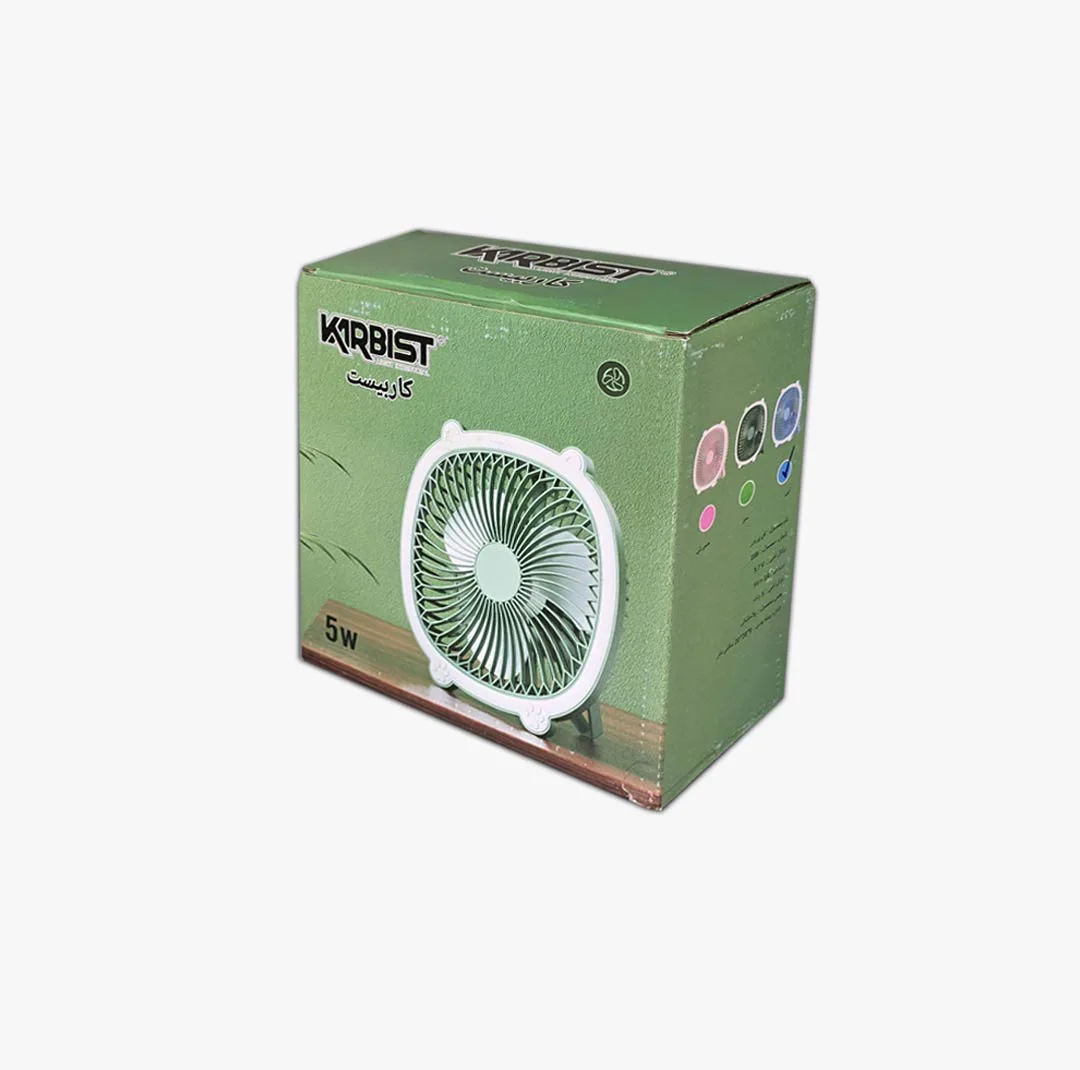 پنکه رومیزی شارژی کاربیست مدل K168 ظرفیت 2000 میلی آمپر ساعت