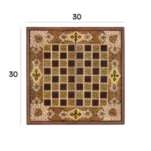 صفحه شطرنج خاتم کاری چوبی فراز هنر مدل نقاشی اسلیمی کد 2-30