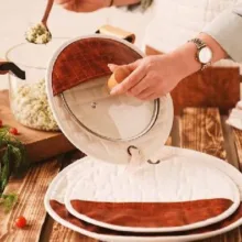 ست دم کنی 3 تکه دبلیو اِس مدل نچرال چرمی کد HS14
