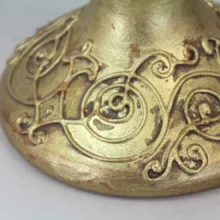 آینه و شمعدان چوب و سفال مدل نقوش برجسته کد 60-46 مجموعه ۳ عددی