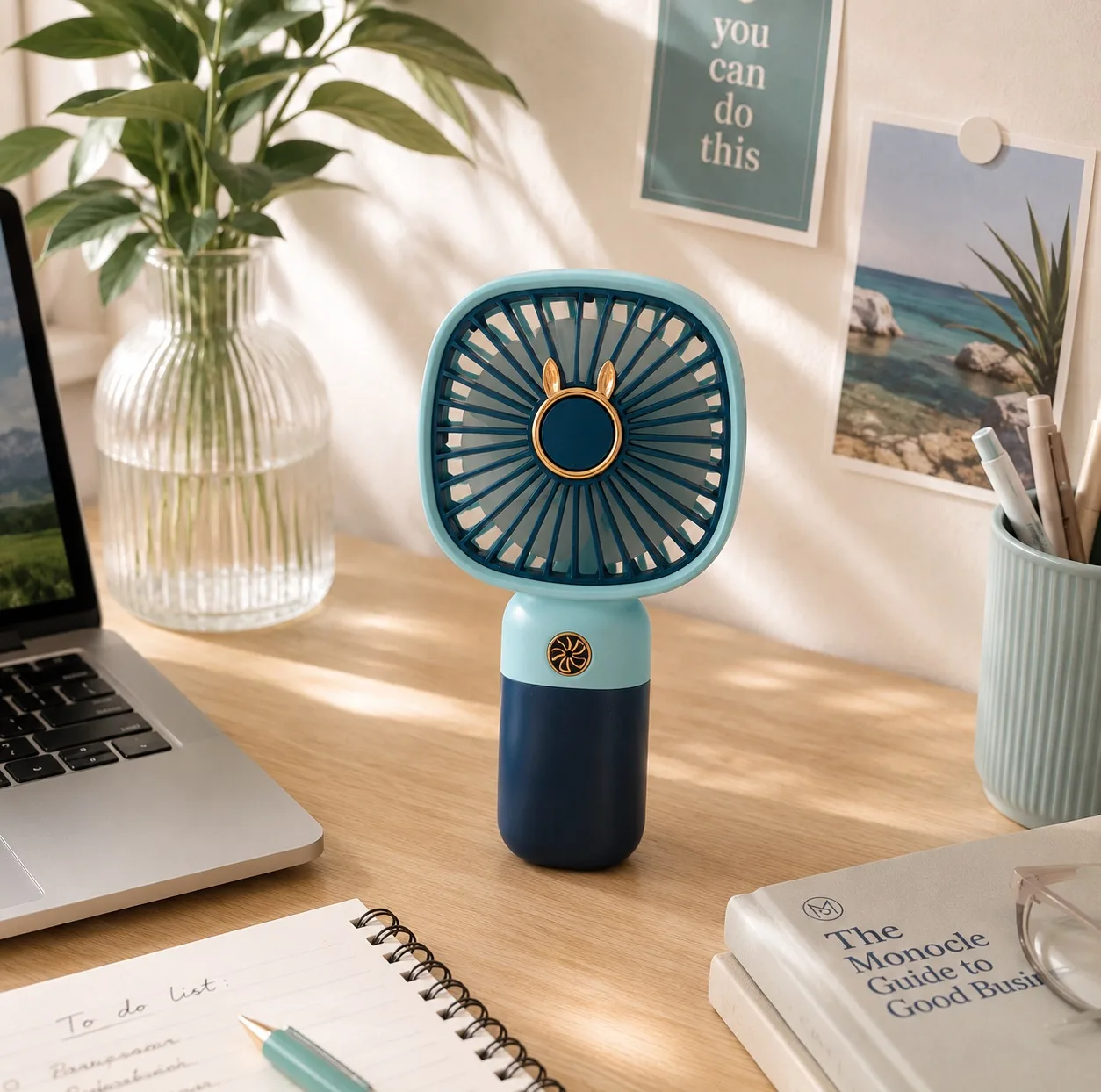 پنکه رومیزی شارژی مدل همراه 3 حالته پایه دار کد Square Mini Cooling Fan