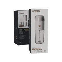 قهوه ساز لپرسو مدل دستگاه دو کاره فوم ساز شیر و آسیاب قهوه لپرسو مدل LePresso LPMFGRWH 2IN1 Portable Milk Frother