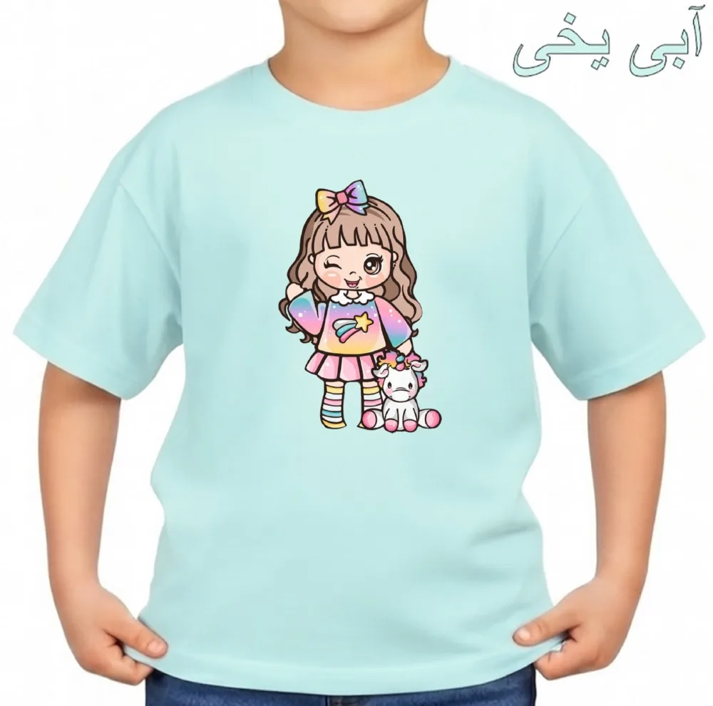 تی‌شرت آستین کوتاه بچگانه مدل یونیکورن کد v4