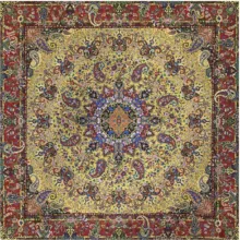 رومیزی ترمه ابریشمی خانه ترمه ایران طرح آذرناز خردلی قرمز 7036