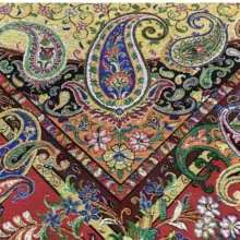 رومیزی ترمه ابریشمی خانه ترمه ایران طرح آذرناز خردلی قرمز 7036