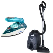 جاروبرقی 1600 وات ایکس ویژن مدل VC-5055 به همراه اتو مسافرتی 1000 وات ایکس ویژن مدل SW-602