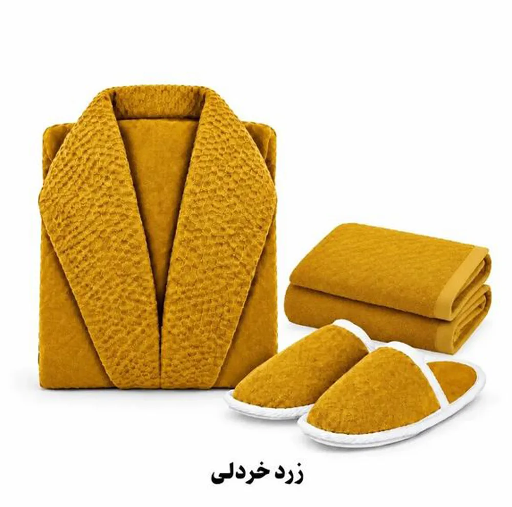 سرویس حوله پالتویی 3 تکه الماس مدل Anima سایز 125 مناسب قد 160 تا 185 سانتی متر