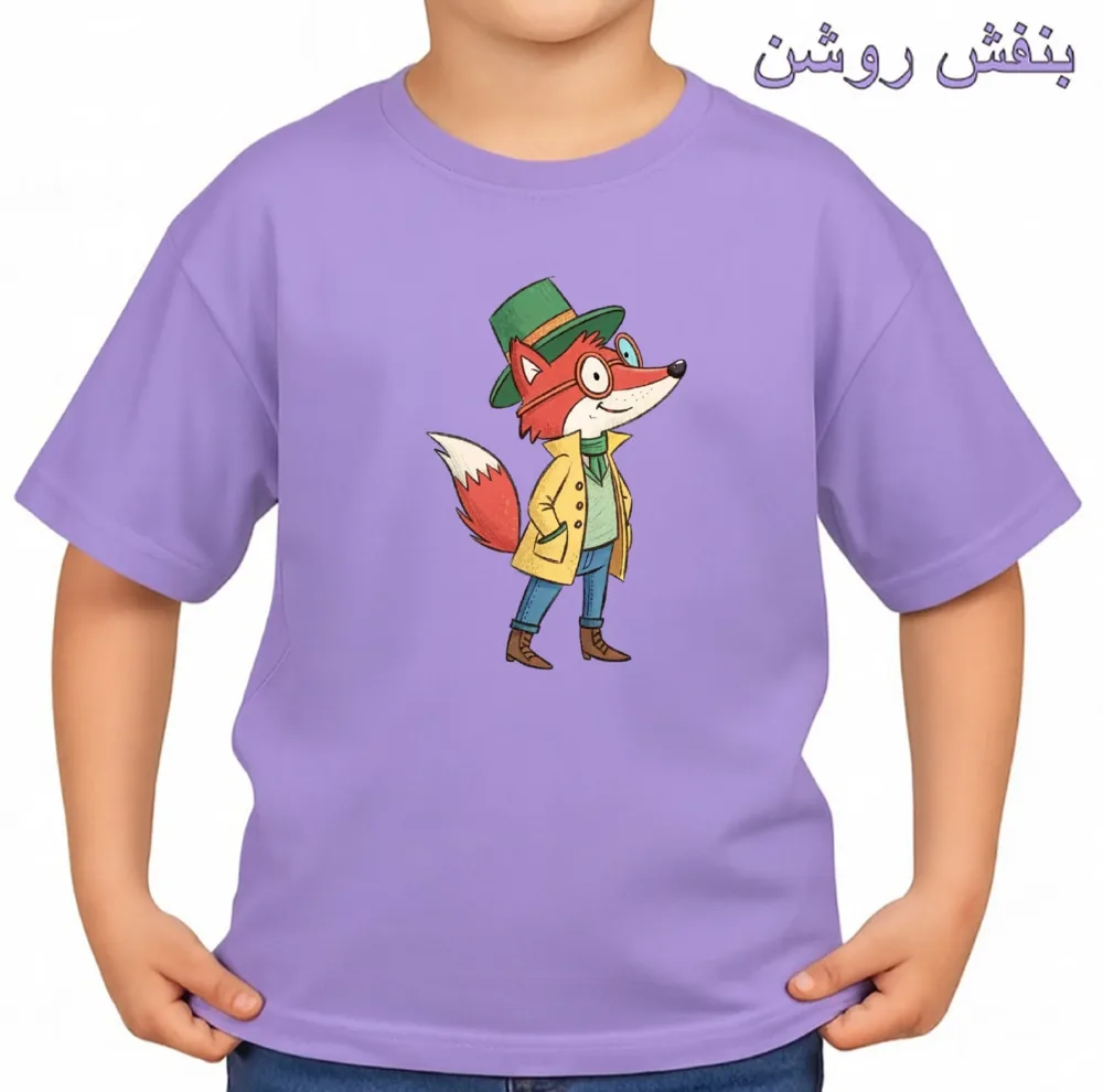 تیشرت آستین کوتاه بچگانه مدل روباه کد v5