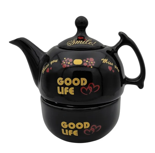 قوری و وارمر قوری مدل شقایق کد 2415xgood گنجایش 600 میلی لیتر