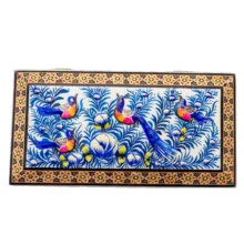 جعبه جواهرات خاتم کاری صنایع دستی فاخر طرح گل ومرغ برجسته کد Bl21115