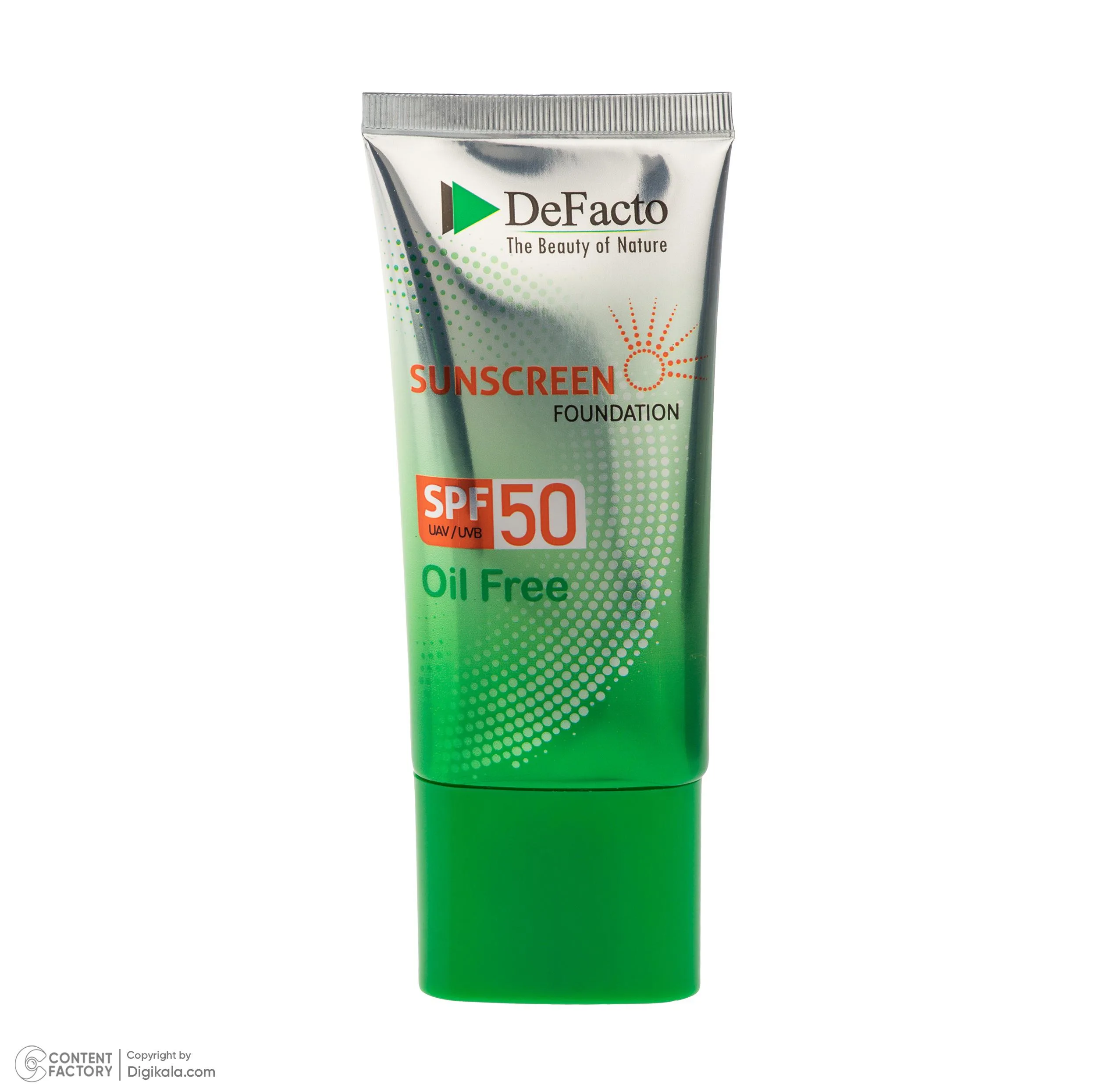کرم ضد آفتاب رنگی صورت دیفکتو SPF 50 مدل ULB ‌محافظ در برابر اشعه UVA،UVB مناسب برای پوست‌ چرب حجم 50 میلی‌لیتر