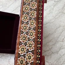 جعبه جواهرات خاتم کاری چوبی مدل نقاشی