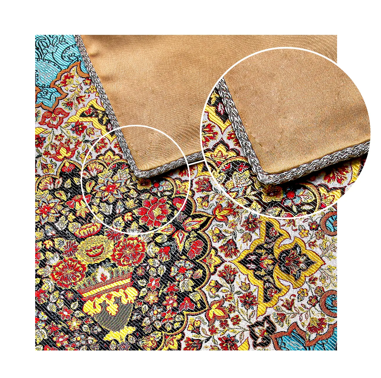 رومیزی ترمه عدل طرح گل فرنگ