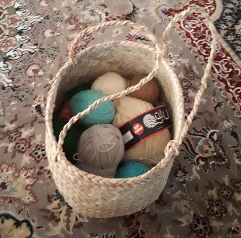 سبد حصیری مدل استوانه کد cm23-21