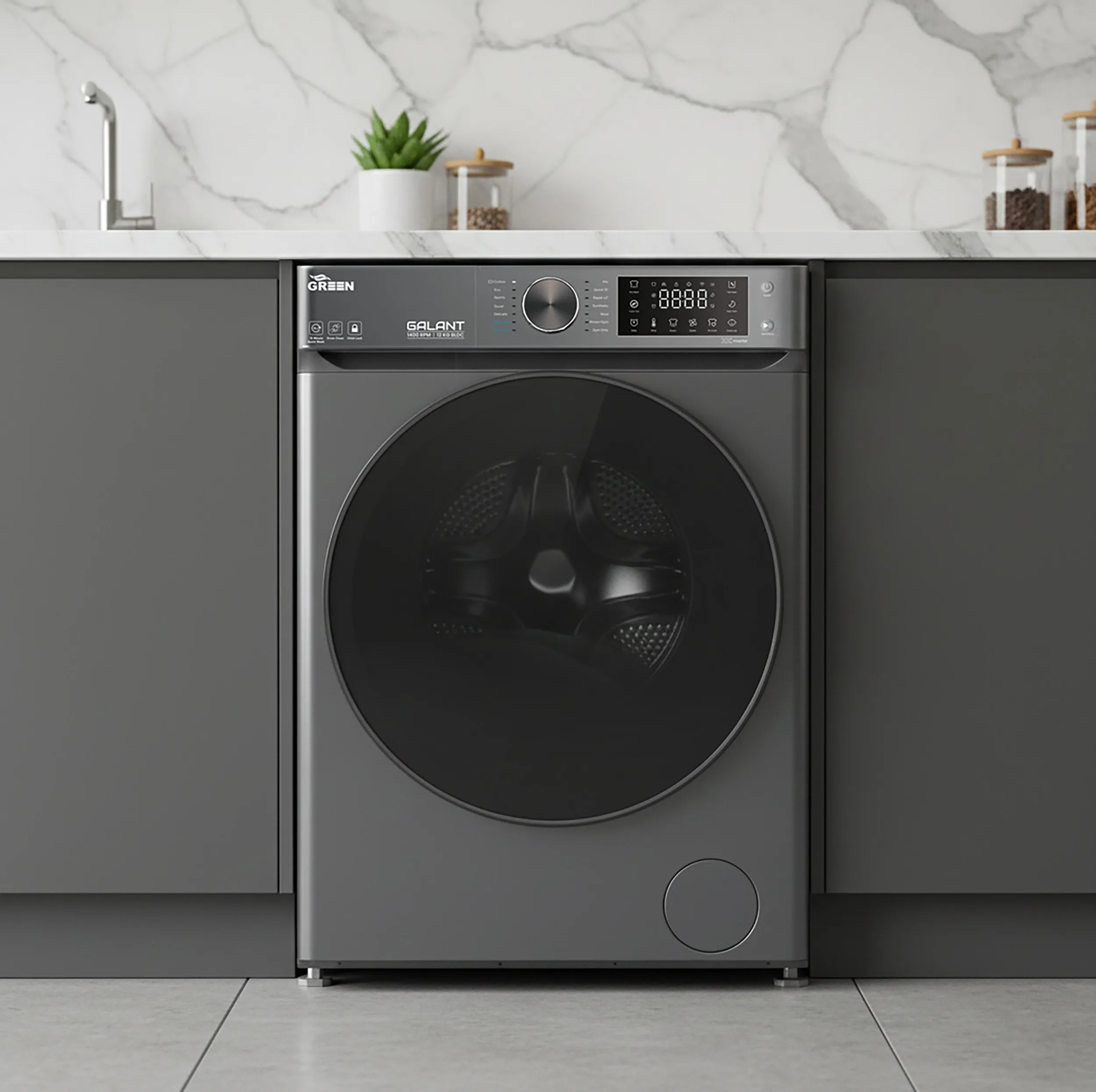 ماشین لباسشویی 12 کیلوگرم اتوماتیک گرین مدل GWM120BL1400