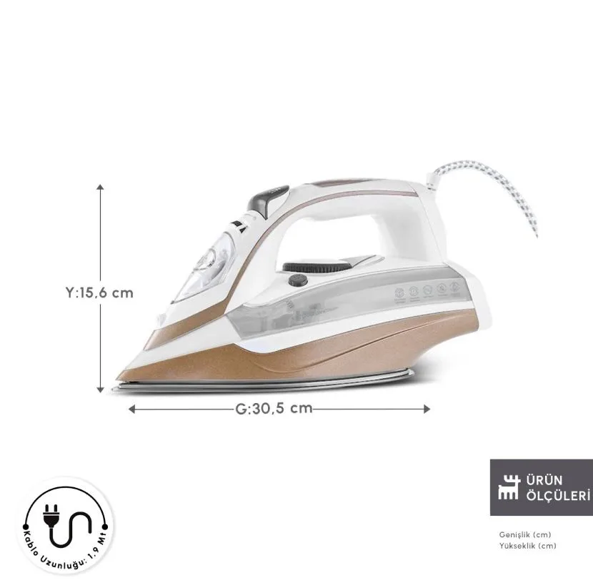 اتو بخار 3000 وات کاراجا مدل Vantuz Ultrasteam