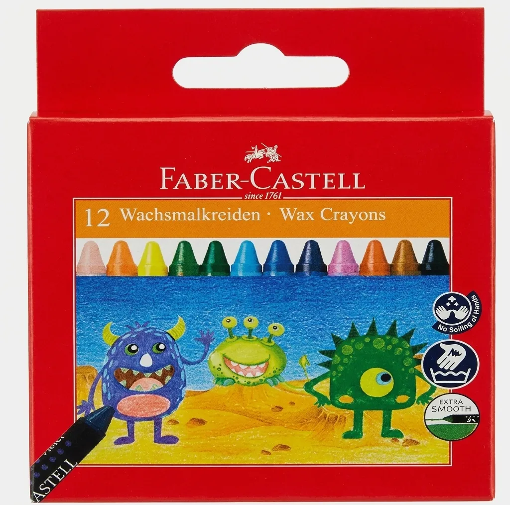 مداد شمعی 12 رنگ فابر کاستل wax crayons