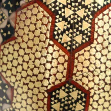 گلدان خاتم کاری مسی صنایع دستی فاخر مدل صراحی طرح پرسیم کد PHQDkGr-Vase16p5 بسته 2 عددی