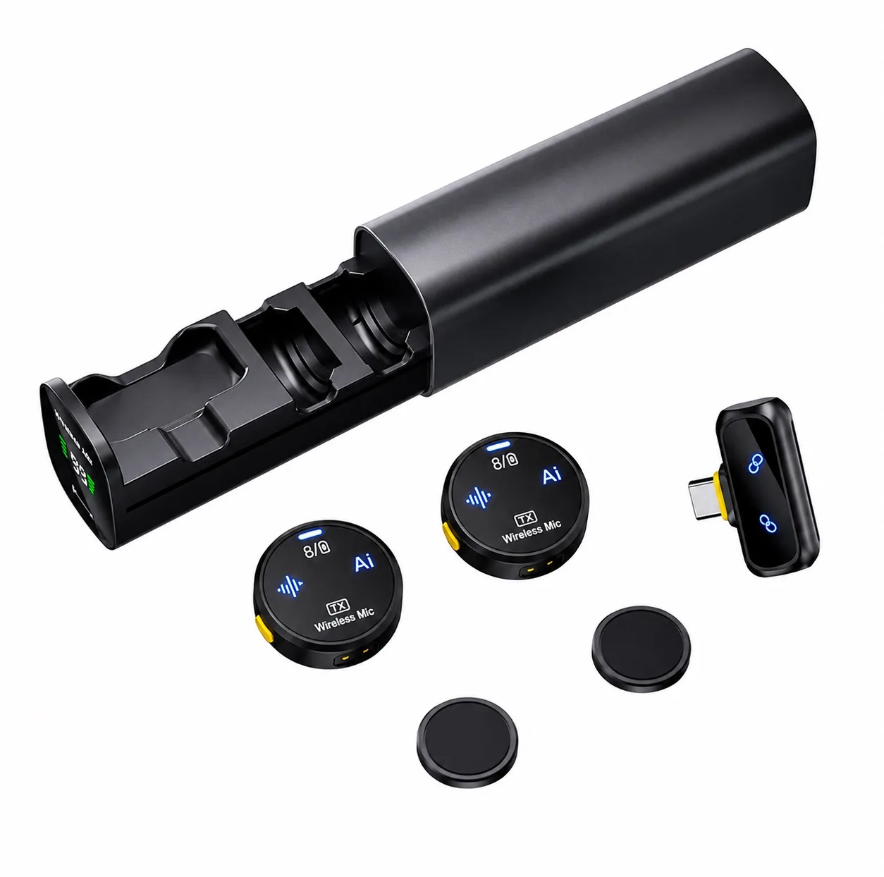 ست میکروفن بی سیم مدل PD-WM64 با درگاه اتصال تایپ سی و لایتنینگ