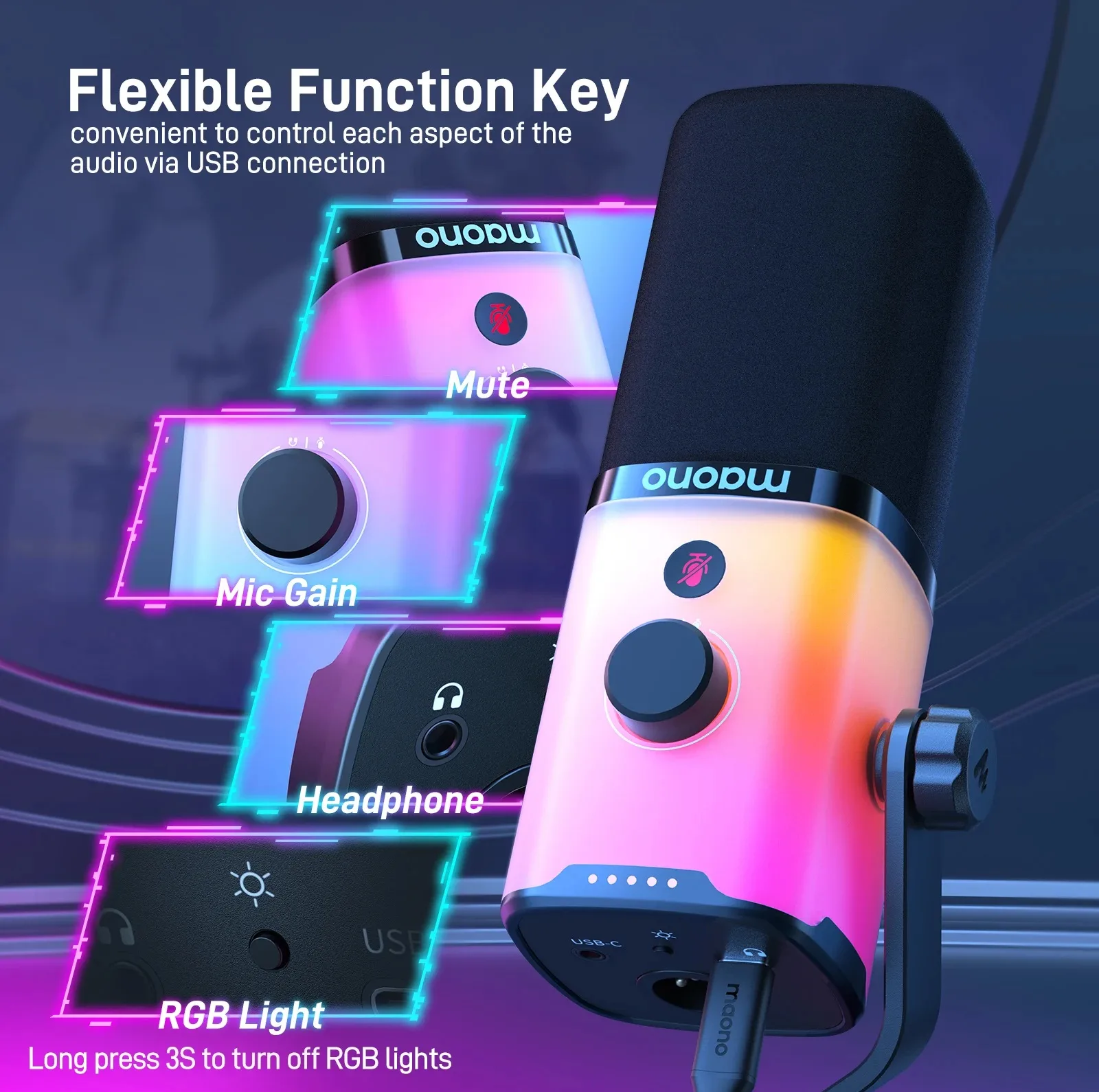 میکروفون استودیویی مائونو مدل PD100x RGB