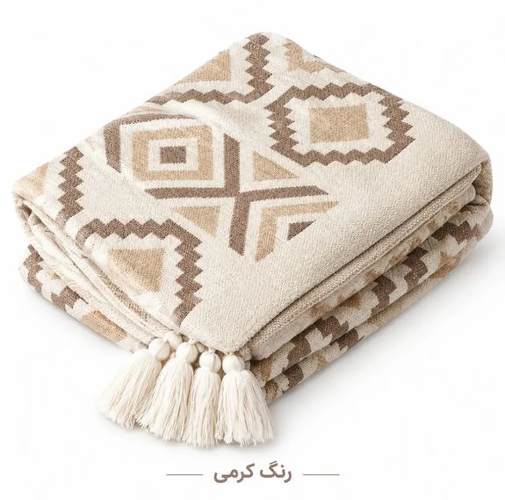 شال مبل و تخت هنرمند مدل پانچ‌دوزی کد 110 سایز 200×150 سانتی‌متر
