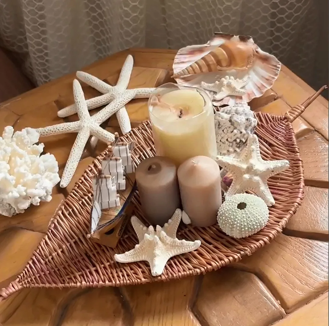 ظرف حصیری مدل مروار طرح برگ مجموعه 3 عددی