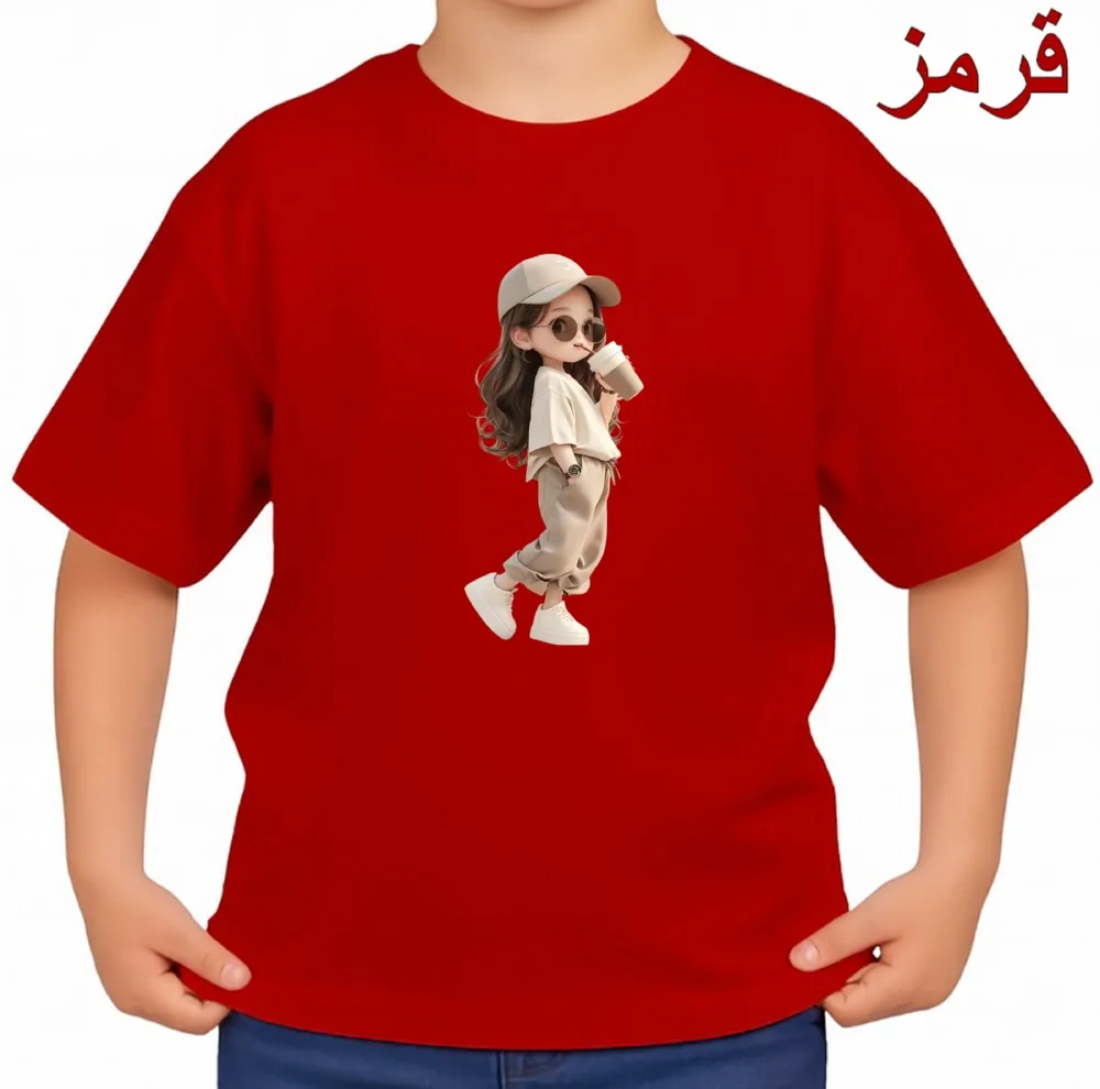 تی‌شرت آستین کوتاه بچگانه مدل دخترک اسپرت کد v3