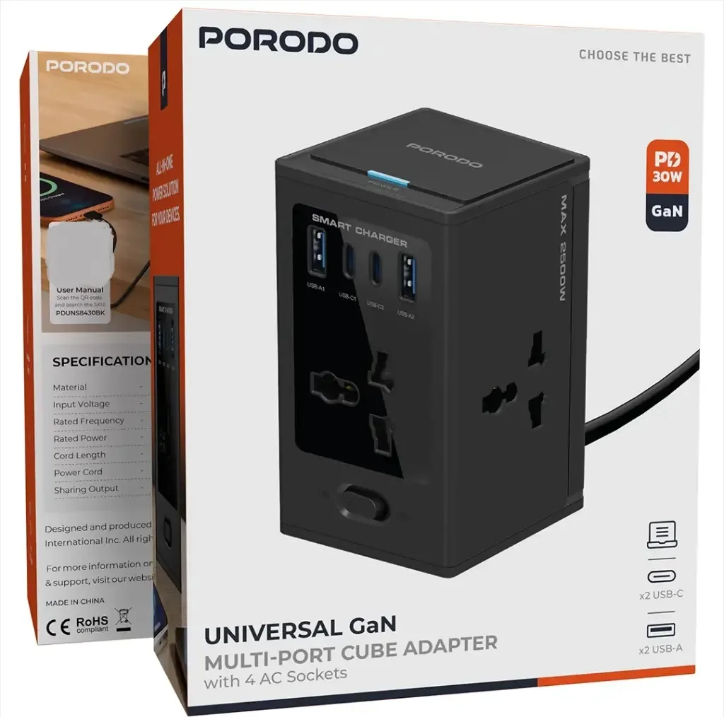 چندراهی برق پرودو مدل MULTI-PORT CUBE ADAPTER
