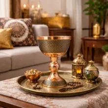سنگاب خاتم کاری مسی نگارستان نیلی کد JR2901