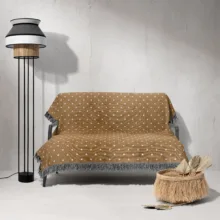شال مبل و تخت خانه مسعود مدل مخمل ریشه دار کد 001 سایز 170x140 سانتی‌ متر