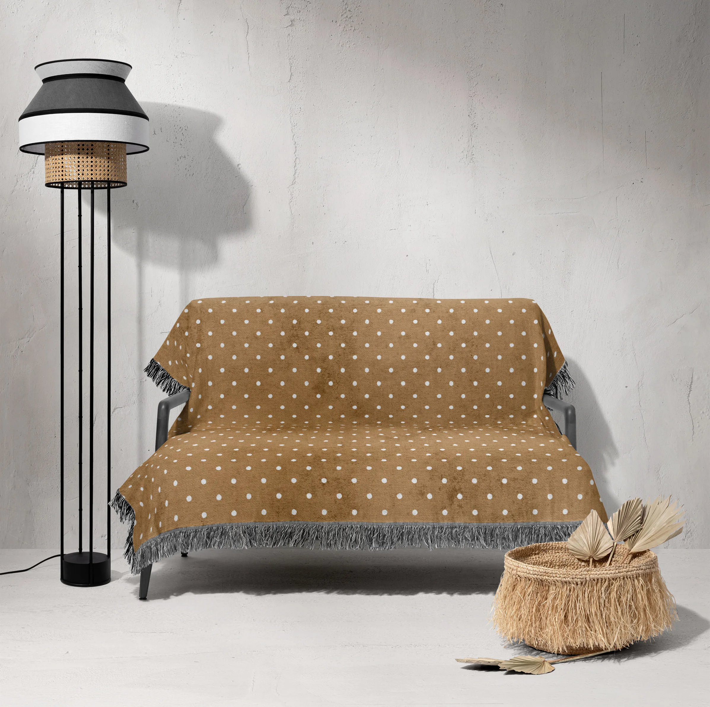 شال مبل و تخت خانه مسعود مدل مخمل ریشه دار کد 001 سایز 170x140 سانتی‌ متر