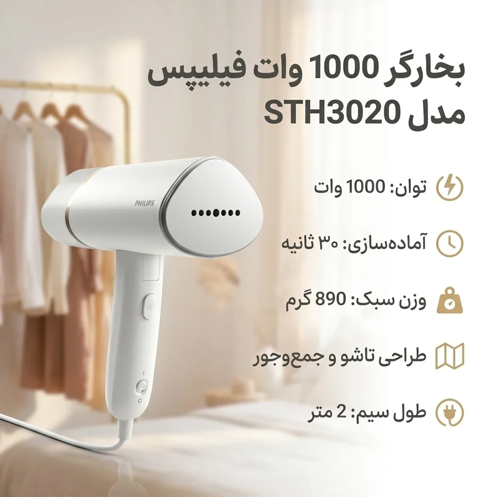بخارگر 1000 وات فیلیپس مدل STH3020