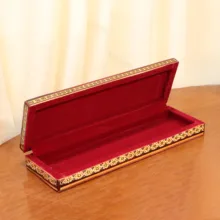 جعبه خاتم کاری چوبی صنایع دستی فاخر مدل جامضرابی طرح سنتی کد Traditional2f2-2794