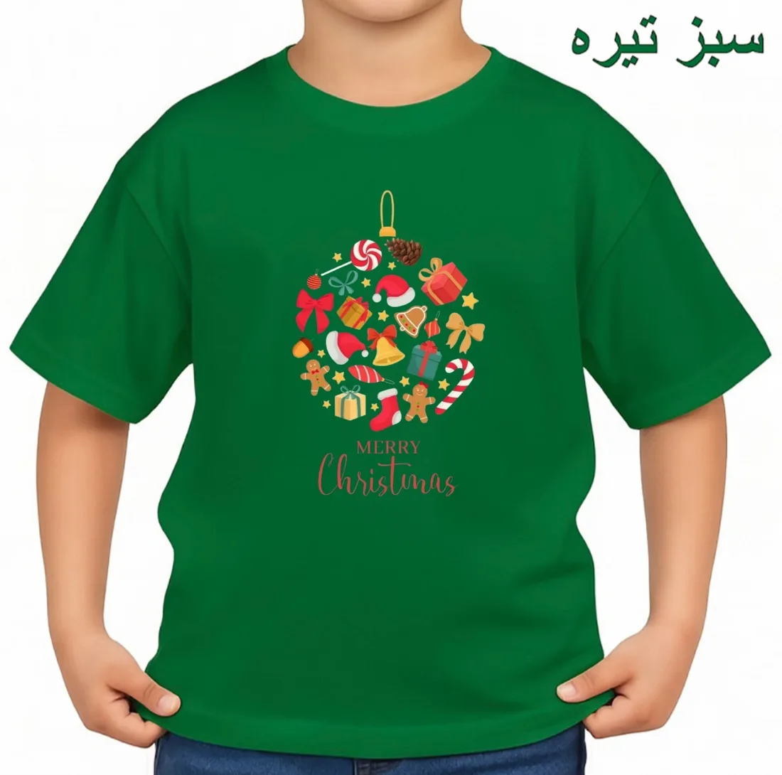 تیشرت آستین کوتاه بچگانه مدل کریسمسی کد p19