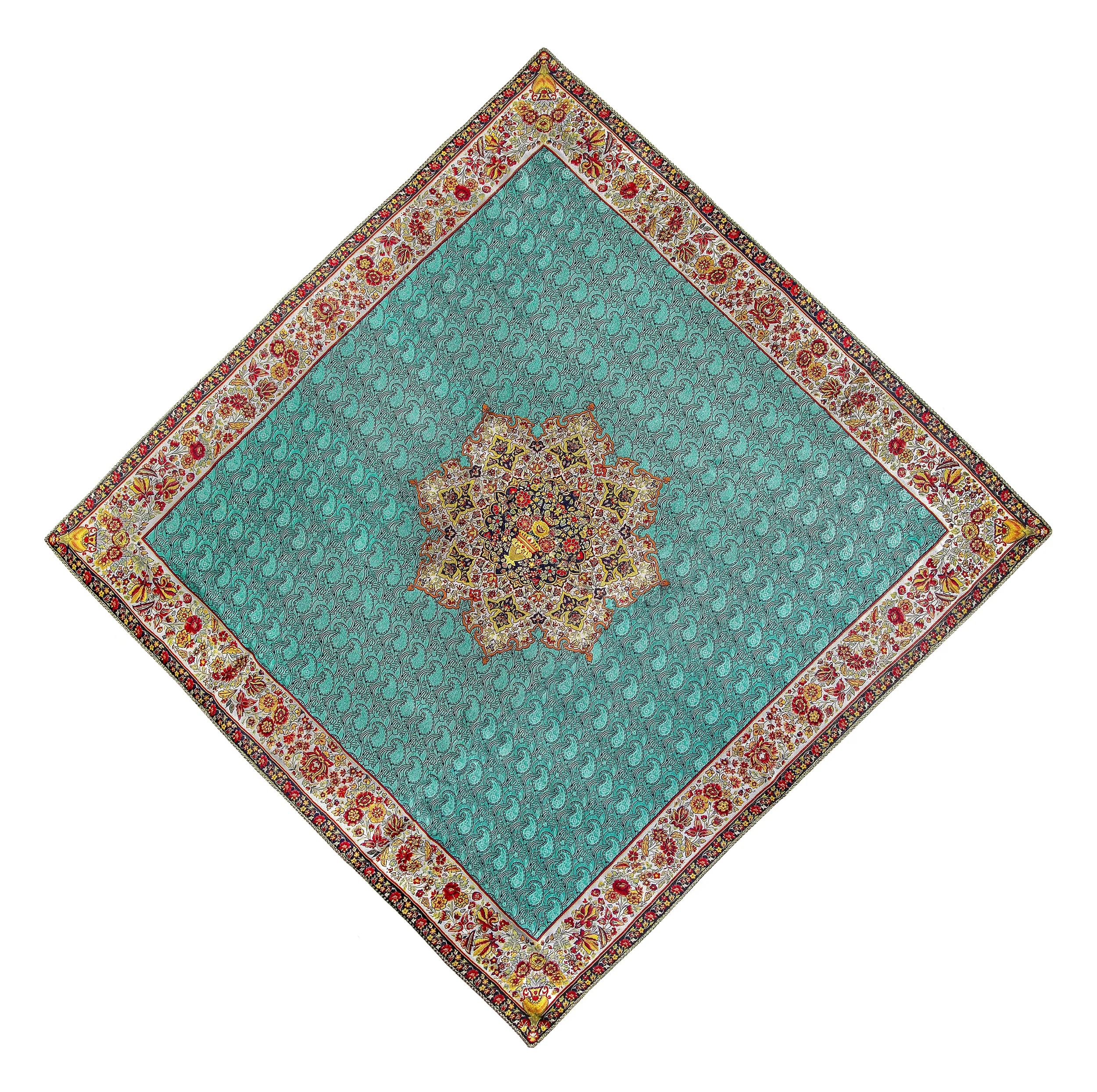 رومیزی ترمه عدل طرح گل فرنگ
