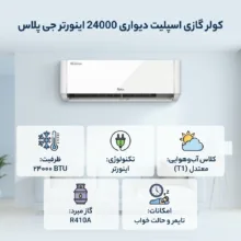 کولر گازی اسپلیت دیواری 24000 اینورتر جی پلاس مدل GAC-TV24TPN1I/GAC-TV24TPU1I