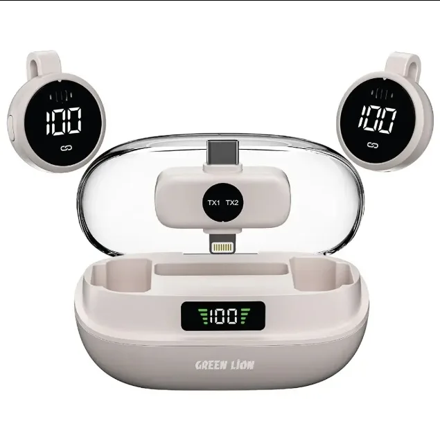 میکروفن بی سیم گرین لاین مدل GM-91X با گیرنده تایپ سی و لایتنینگ
