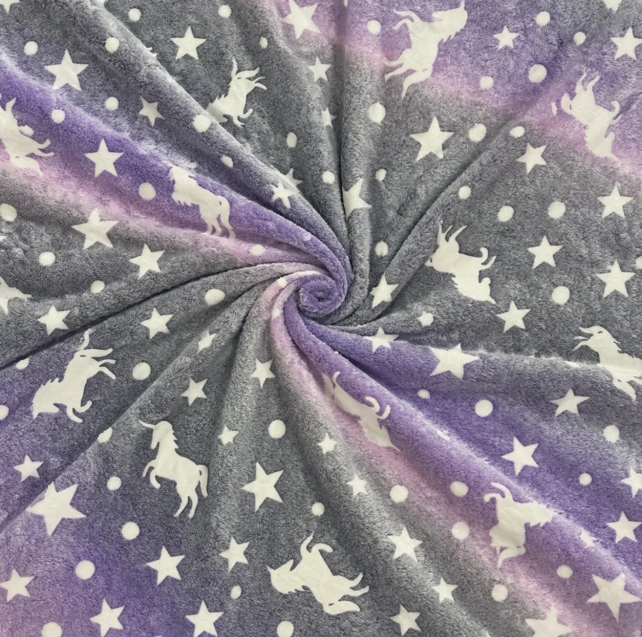 پتو مسافرتی 1 نفره مدل شب نما طرح تکشاخ و ستاره سایز 170×200 سانتی متر