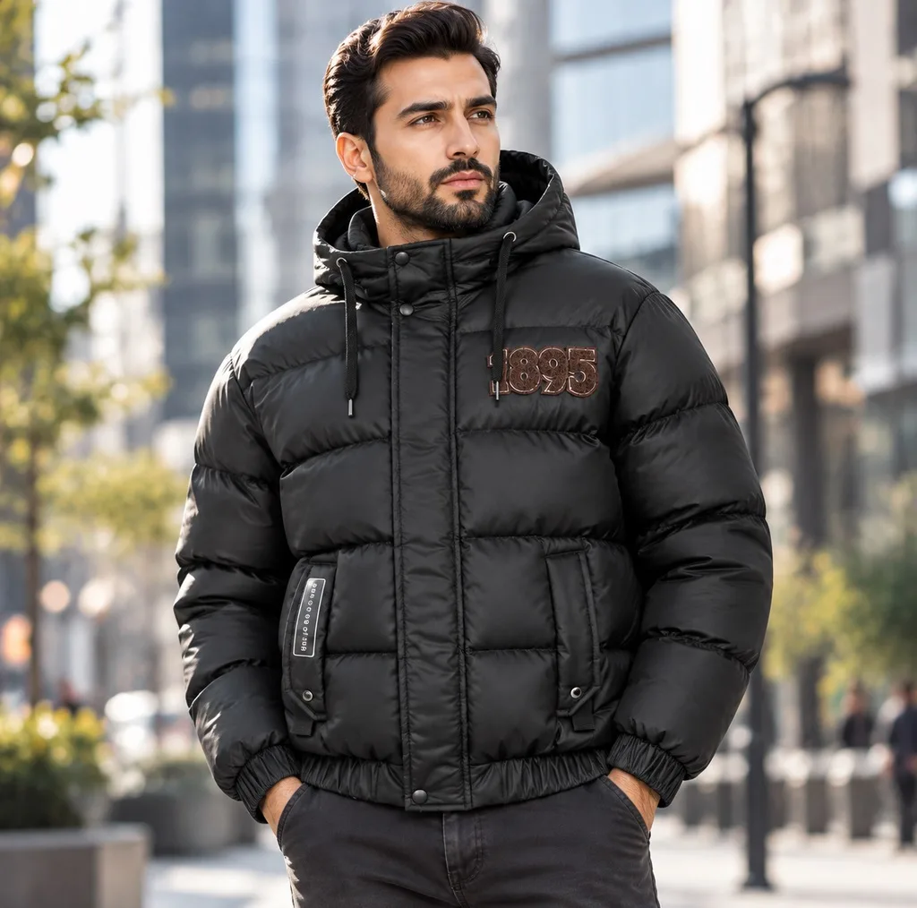 کاپشن مردانه مدل چرم سیلیکونی کد Da-Km-Az-1895-M-1007