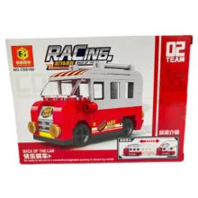 ساختنی 82 تکه ناب سل مدل ماشین فود تراک هات داگ طرح عقب کش کد 82PCS RACING BACK OF THE CAR NO.CD8180TEAM02