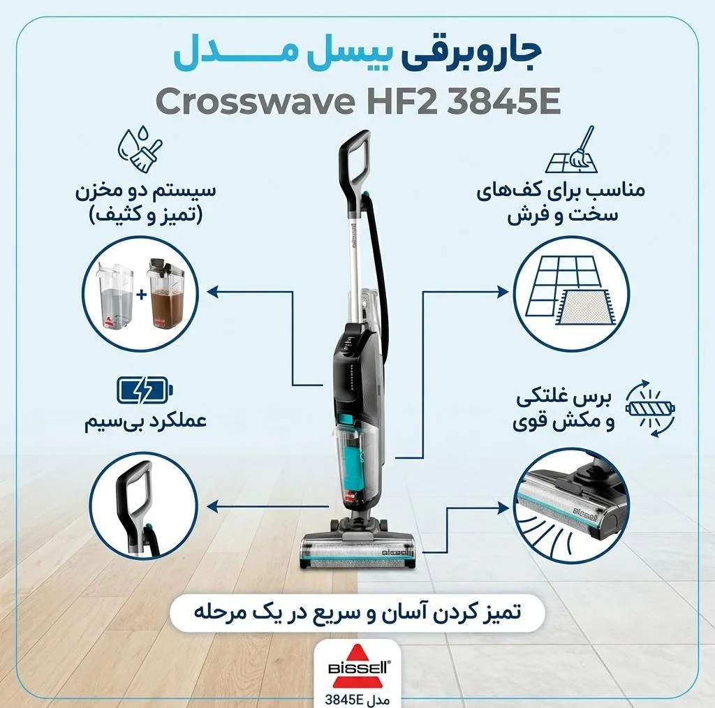 جاروبرقی بیسل مدل Crosswave HF2 3845E